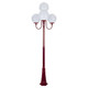 Lisbon Four 30cm Spheres Curved Arms Tall Post Light - Burgundy Finish / E27 Lisbon Four 30cm Spheres Curved Arms Tall Post Light - Burgundy Finish / E27